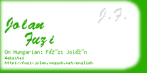 jolan fuzi business card